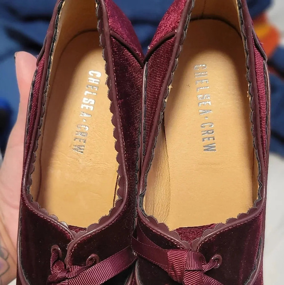 Chelsea Crew Madison Burgundy Velvet Retro Heels Size 40 (US 9–9.5) - Picture 4 of 11